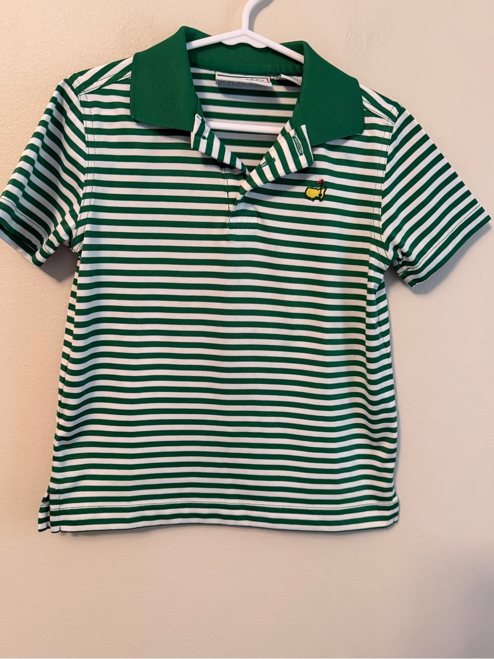Masters Green & White Striped Polo Shirt